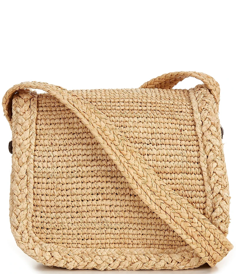 Lauren Ralph Lauren Colbie Medium Raffia Saddle Crossbody Bag