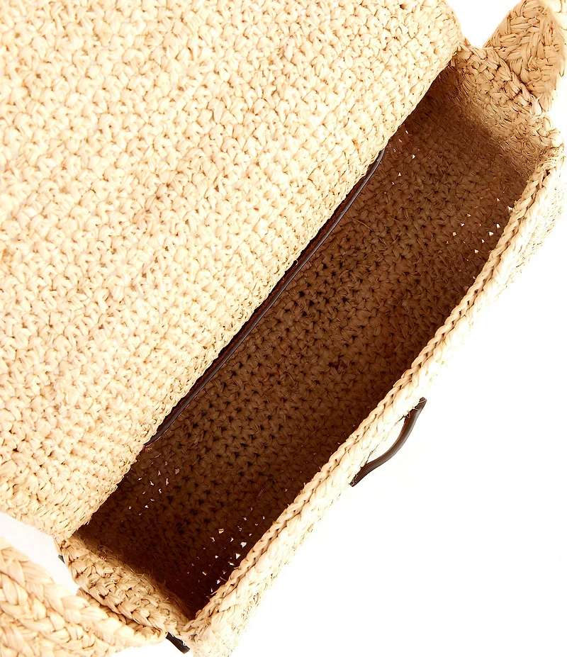 Lauren Ralph Lauren Colbie Medium Raffia Saddle Crossbody Bag