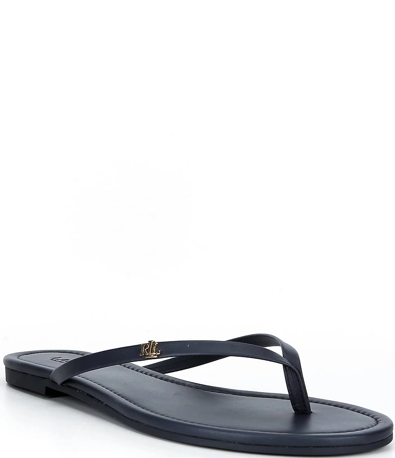 Lauren Ralph Lauren Raquel Leather Thong Flip Flops