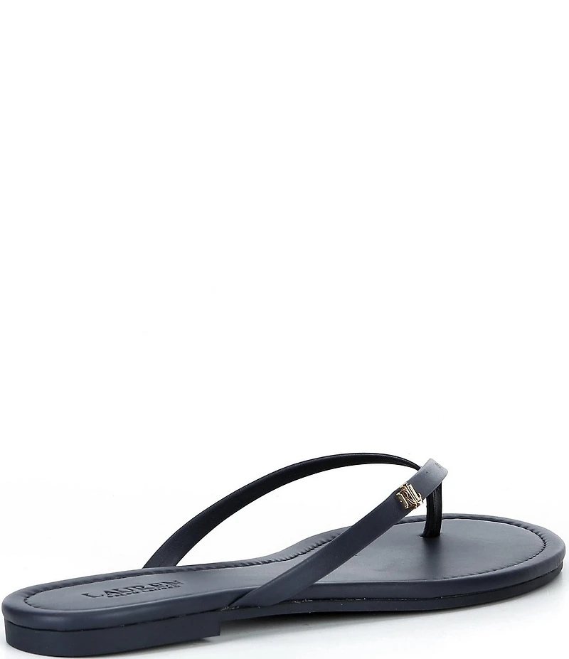 Lauren Ralph Lauren Raquel Leather Thong Flip Flops