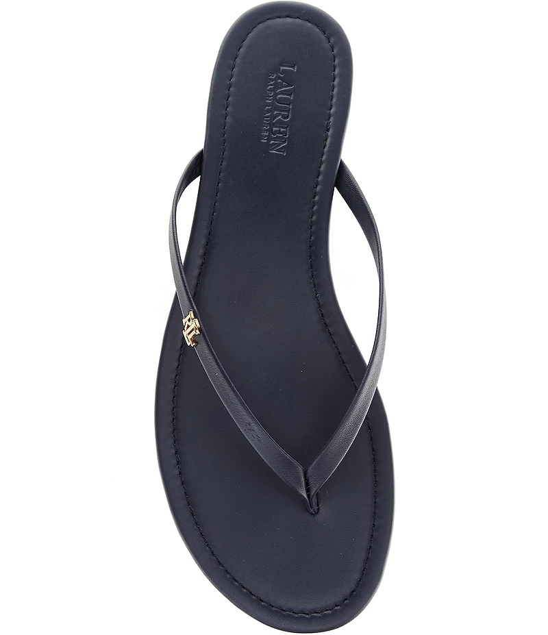 Lauren Ralph Lauren Raquel Leather Thong Flip Flops