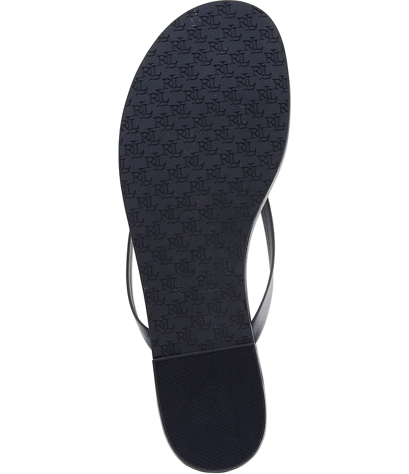 Lauren Ralph Lauren Raquel Leather Thong Flip Flops