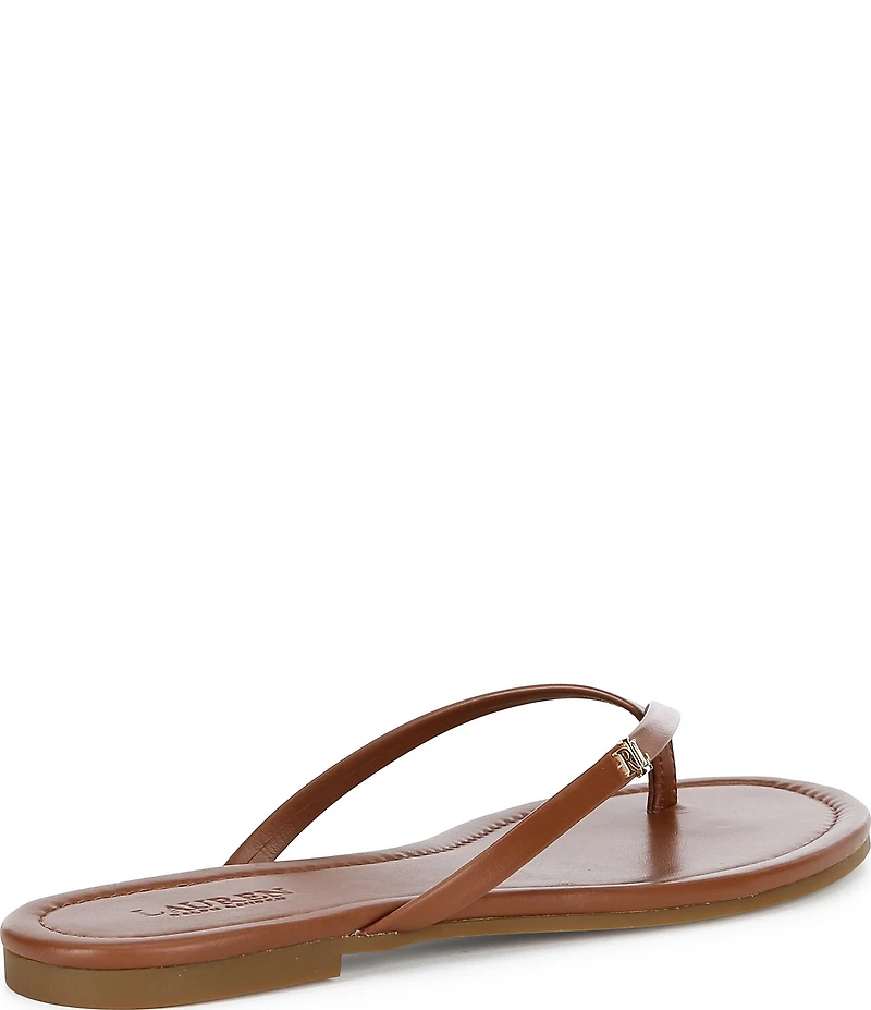 Lauren Ralph Lauren Raquel Leather Thong Flip Flops