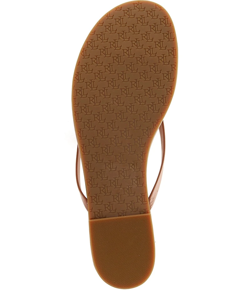 Lauren Ralph Lauren Raquel Leather Thong Flip Flops