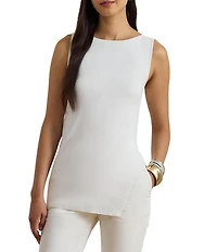 Lauren Ralph Lauren Rib-Knit Boat Neck Sleeveless Sweater top