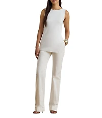 Lauren Ralph Lauren Rib-Knit Boat Neck Sleeveless Sweater top