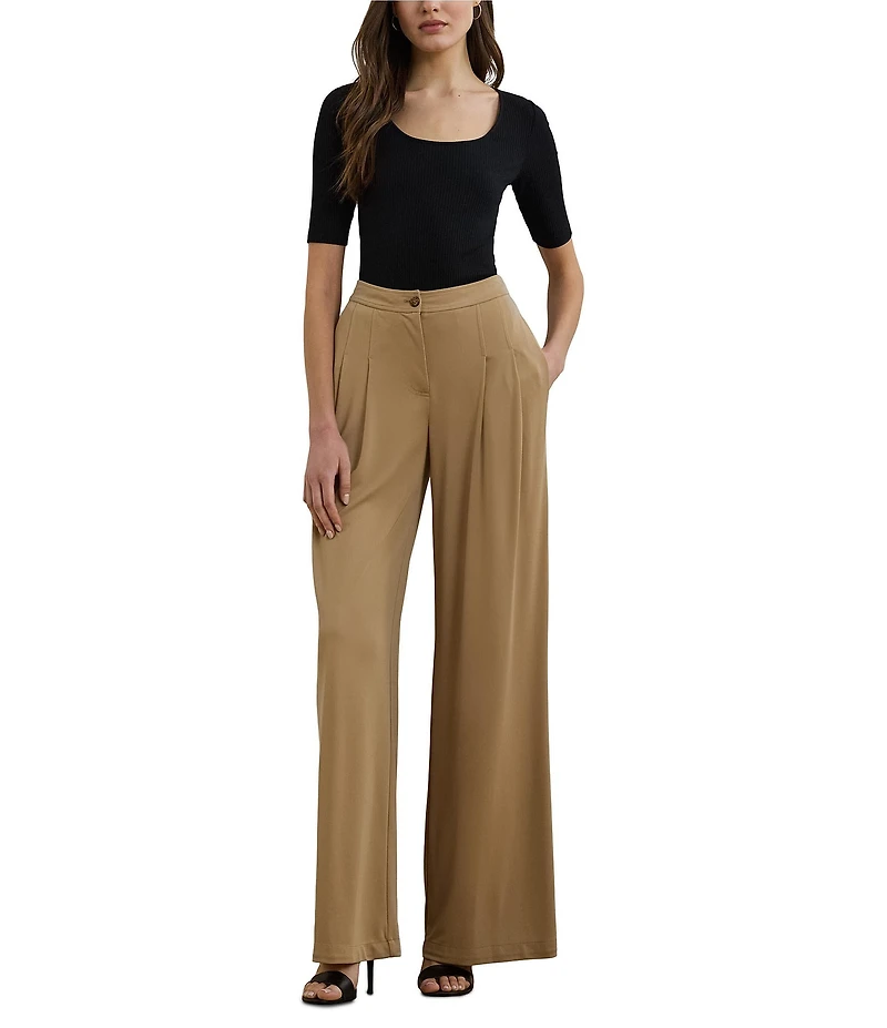 Lauren Ralph Lauren Rib-Knit Cotton Blend Scoop Neck Elbow Sleeve Fitted Tee