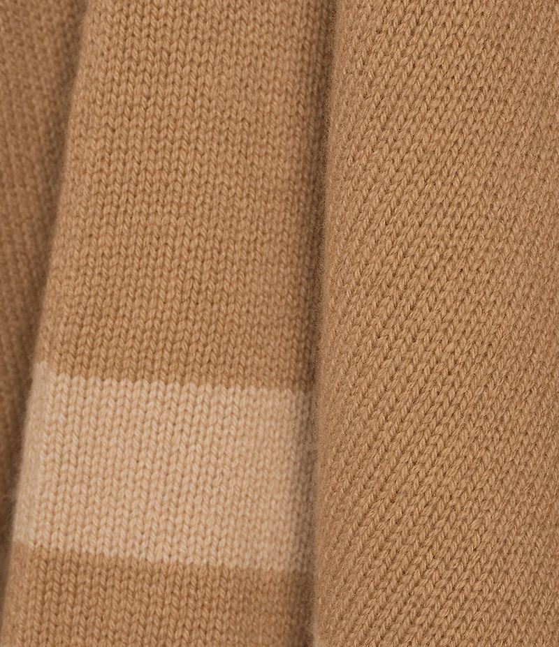 Lauren Ralph Lauren Ribbed Knit Cashmere V-Neck 3/4 Sleeve Sweater Poncho