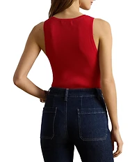 Lauren Ralph Lauren Ribbed Knit Crew Neck Sleeveless Tee