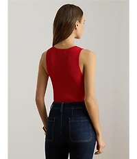 Lauren Ralph Lauren Ribbed Knit Crew Neck Sleeveless Tee