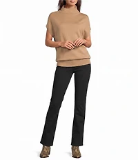 Lauren Ralph Lauren Ribbed Knit Mock Neck Cap Sleeve Sweater Top
