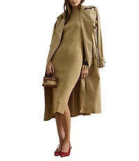 Lauren Ralph Lauren Ribbed Knit Mock Neck Sleeveless Sheath Dress