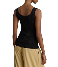 Lauren Ralph Lauren Ribbed Knit Scoop Neck Sleeveless Sweater Top