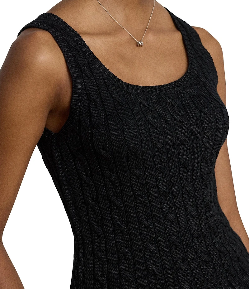 Lauren Ralph Lauren Ribbed Knit Scoop Neck Sleeveless Sweater Top