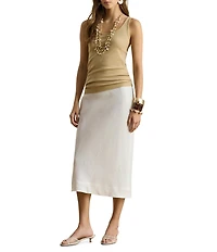 Lauren Ralph Lauren Ribbed Knit Scoop Neck Tank Top
