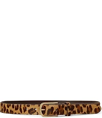 Lauren Ralph Lauren Rounded-Buckle Leopard-Print Skinny Belt