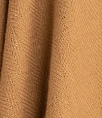 Lauren Ralph Lauren Wool Blend Woven Equestrian Buckle Fringe Ruana