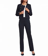 Lauren Ralph Lauren Sable Crepe Double Breasted Straight Fit Jacket