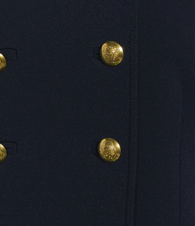 Lauren Ralph Lauren Sable Crepe Double Breasted Straight Fit Jacket