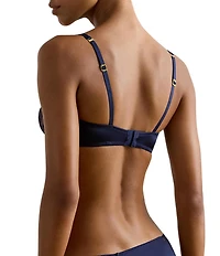 Lauren Ralph Lauren Satin & Lace Balconette Unlined Underwire Bra