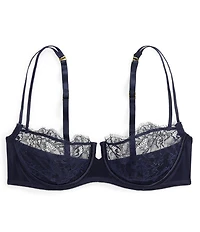 Lauren Ralph Lauren Satin & Lace Balconette Unlined Underwire Bra