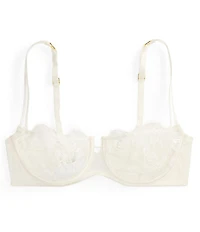 Lauren Ralph Lauren Satin & Lace Balconette Unlined Underwire Bra
