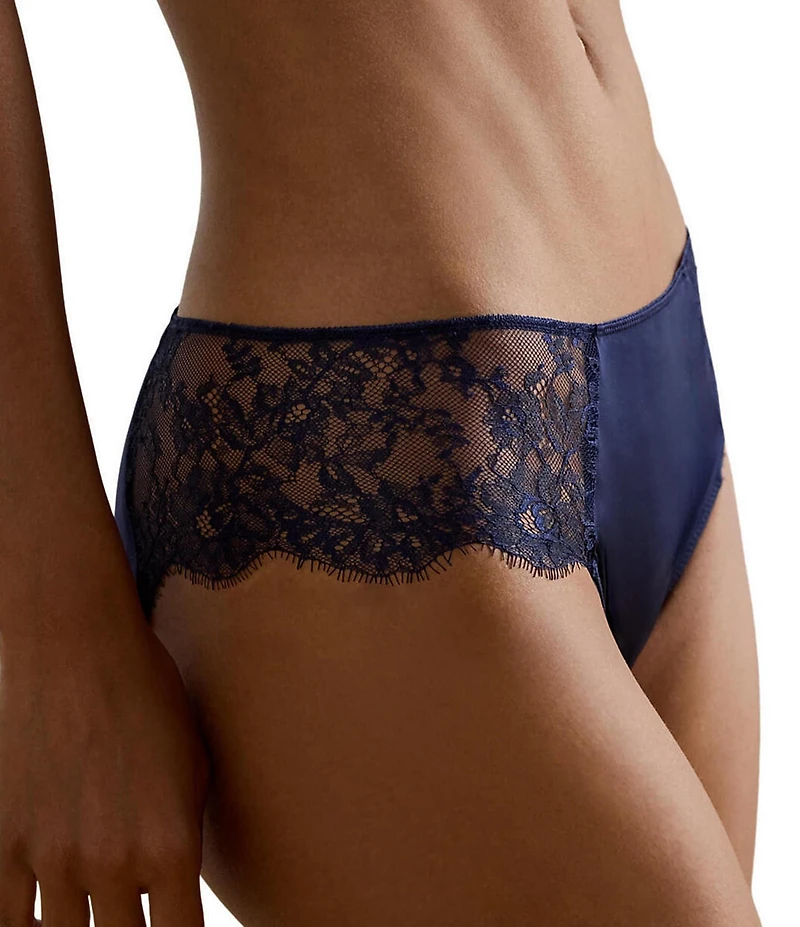 Lauren Ralph Lauren Satin & Lace Hipster Panty