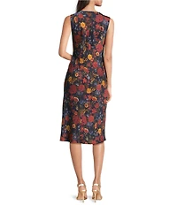 Lauren Ralph Lauren Satin Charmeuse Floral Print Sleeveless Cocktail Dress