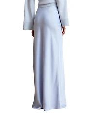 Lauren Ralph Lauren Satin Charmeuse Maxi Length Pull On A-Line Coordinating Skirt