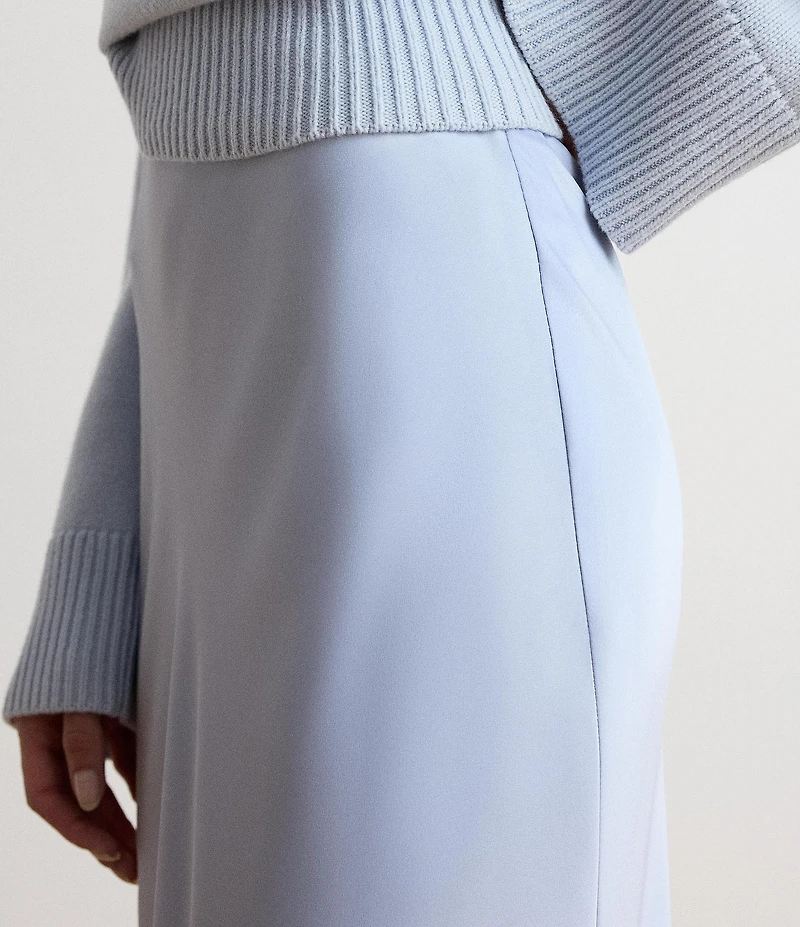 Lauren Ralph Lauren Satin Charmeuse Maxi Length Pull On A-Line Coordinating Skirt
