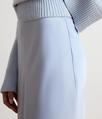 Lauren Ralph Lauren Satin Charmeuse Maxi Length Pull On A-Line Coordinating Skirt