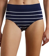 Lauren Ralph Lauren Seamless Striped Jersey Knit Brief Panty