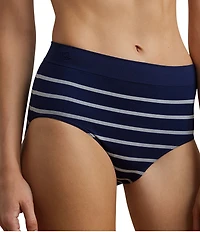 Lauren Ralph Lauren Seamless Striped Jersey Knit Brief Panty