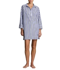 Lauren Ralph Lauren Seaside Stripe Wide Cuff Tunic Swim Cover-Up