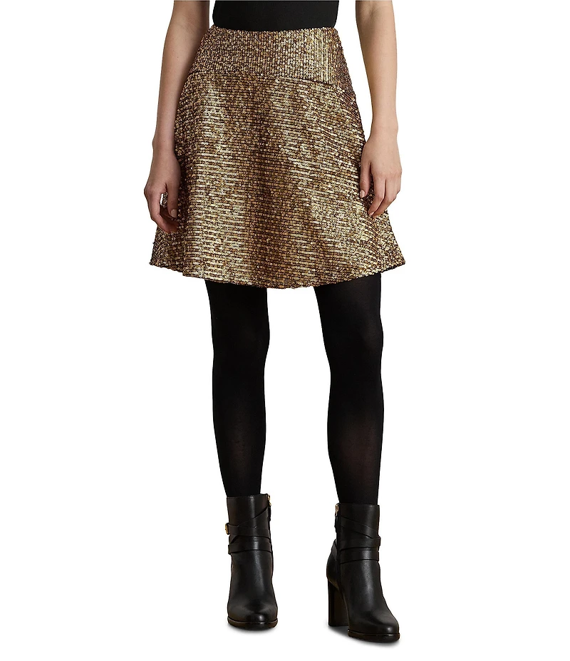 Lauren Ralph Lauren Sequin A-Line Mini Skirt