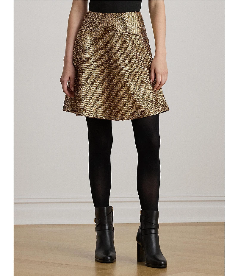 Lauren Ralph Lauren Sequin A-Line Mini Skirt