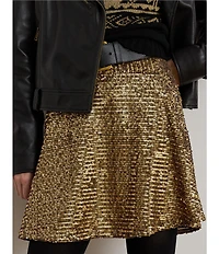 Lauren Ralph Lauren Sequin A-Line Mini Skirt