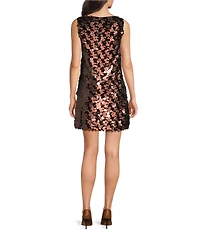 Lauren Ralph Lauren Sequin Boat Neck Sleeveless Shift Dress