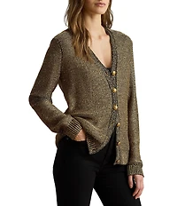 Lauren Ralph Lauren Sequined Linen-Blend Cardigan