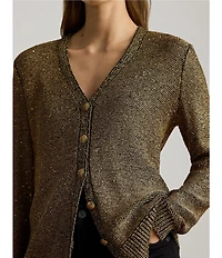 Lauren Ralph Lauren Sequined Linen-Blend Cardigan