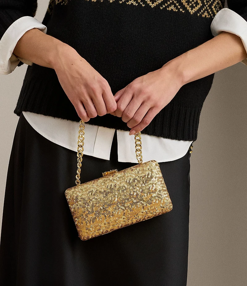Lauren Ralph Lauren Sequined Small Franki Clutch