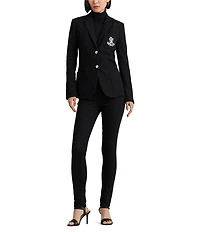 Lauren Ralph Lauren Signature Bullion Patch Two Button Jacquard Blazer