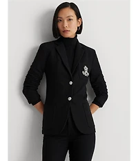 Lauren Ralph Lauren Signature Bullion Patch Two Button Jacquard Blazer