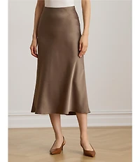 Lauren Ralph Lauren Silky Satin Charmeuse Midi Skirt