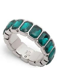 Lauren Ralph Lauren Silver Tone Crystal Tennis Band Ring