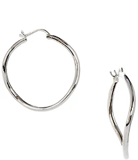 Lauren Ralph Lauren Silver Tone Hoop Earrings