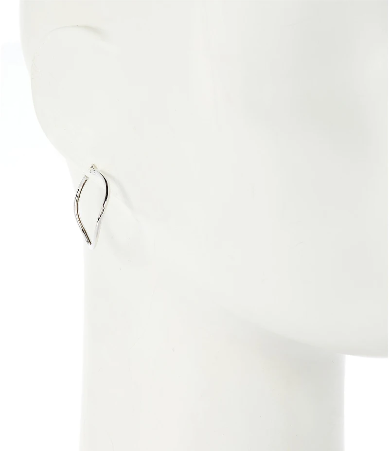 Lauren Ralph Lauren Silver Tone Hoop Earrings