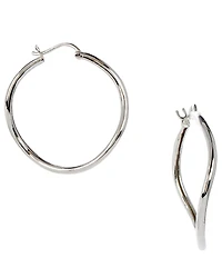 Lauren Ralph Lauren Silver Tone Hoop Earrings