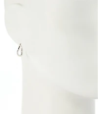 Lauren Ralph Lauren Silver Tone Huggie Hoop Earrings