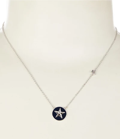 Lauren Ralph Lauren Silver Tone Star Short Pendant Necklace